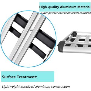 Aerodynamic Aluminum Roof Rack Cargo Basket 200KGS Load 127x 90CM