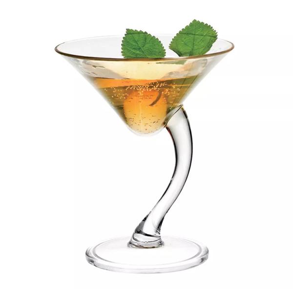 Buy Curved Stem Plastic Martini Glasses Bacardi Polycarbonate Cocktail Glasses at wholesale prices