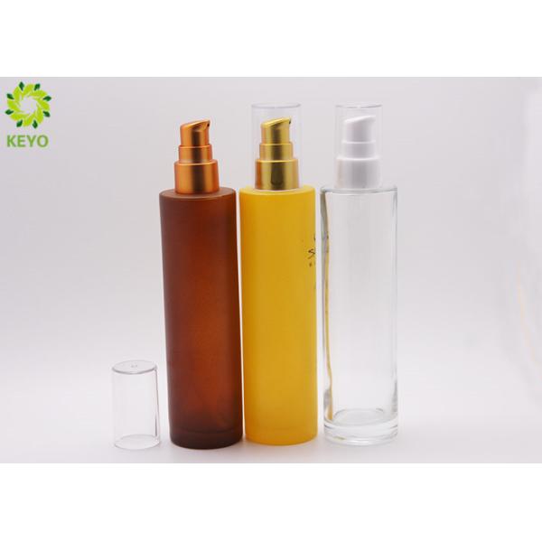 Frosted Colored Argan Skin Hair Oil Cosmetic Pump Bottles , Cosmetic Empty