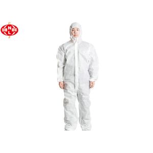 Waterproof White Microporous Disposable Hooded Coveralls