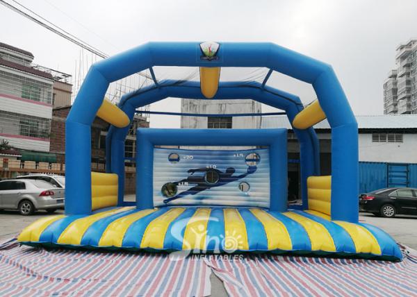 Buy Kids N Adults Inflatable Sports Games Football Goal Shoot With Big Jumping Pad For Interactive Games at wholesale prices