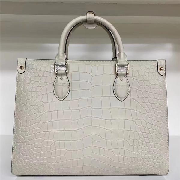 Authentic Crocodile Leather Women Business Travel Handbag Female Laptop Bag Genuine Alligator Skin OL Lady Working Purse