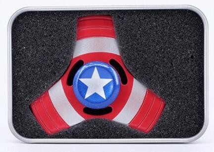 2017 Cool Zinc Alloy Captain America, Spideman,Ironman Tri Fidget Hand Spinner 1115
