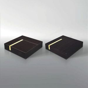 30cm Low Square Coffee Table 0.7m Plywood Ebony Stained