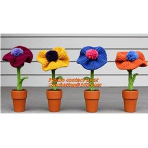 Mannual Knitted Doll standing flower stuffed toysCrocheted Craft Crochet Animal