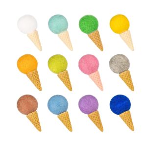 3x6cm Wool En71 Felt Ice Cream Cone Pattern Handmade Diy Craft