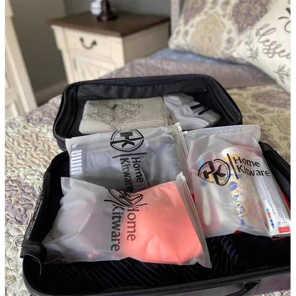 7.5*11.5in Travel Frosted k Packaging Bag For Apparel / Cosmetic