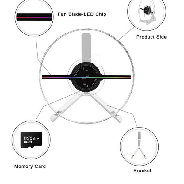 Portable 360° 3D Spinning Hologram Projector Fan 23CM 3D Holofan