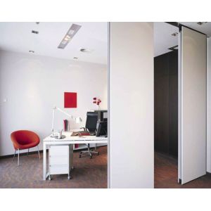 Aluminium Track Office Folding Partition Walls , Commercial Furniture Wood