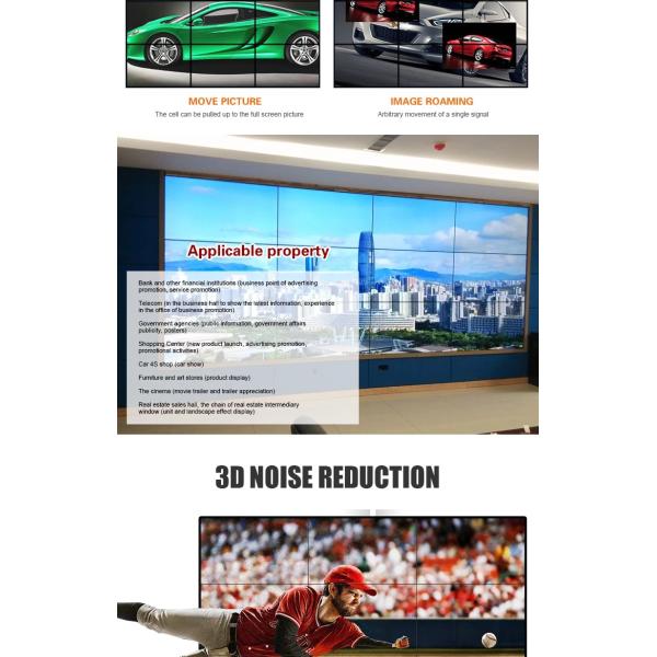 Metal Back Shell Digital Signage Video Wall 55 Inch Panel 2*2 Screen Indoor 1920X1080P