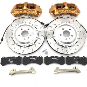 Custom Gold GT6 Caliper Kit 355X32 Disc Flower Center Cap