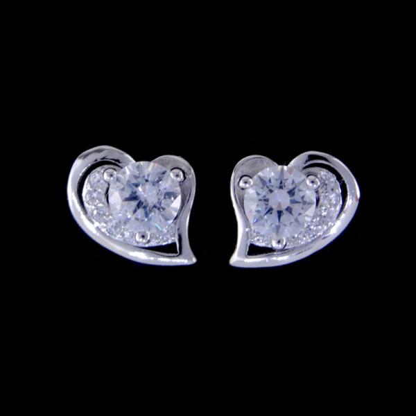Foot Print Cat Dog Cute Feet Silver Cubic Zirconia Earrings With Cz Stone