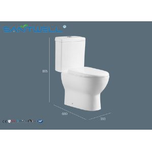 Two piece Close Coupled Toilet bowl watermark dual flush valve