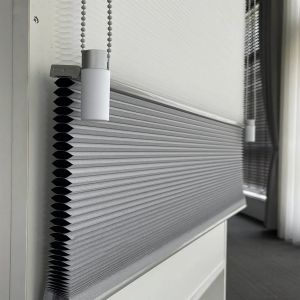 Quality Protect Your Space with Grey Honeycomb Blinds Insect Resistant and UV-Blocking Fabric for sale
