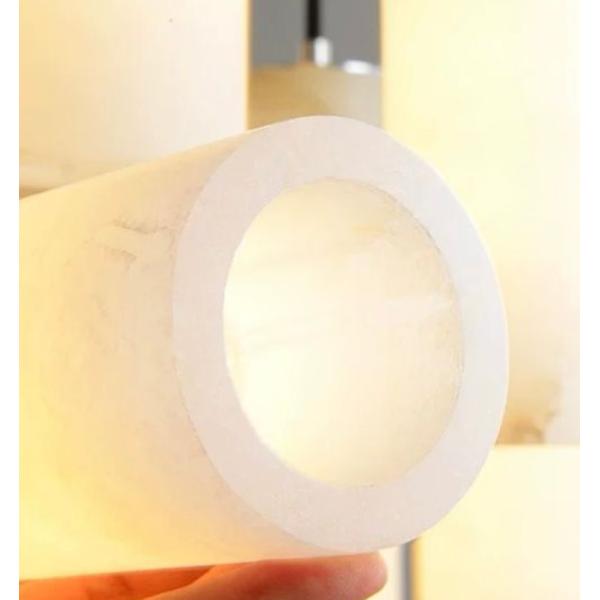 Luxury lighting fixturesArt creative designer alabaster chandelier hotel lobby dining room long strip marble pendant lig