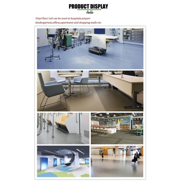 Heterogeneous Sheet Vinyl 2.0mm Relle Flooring With Limestone Composition