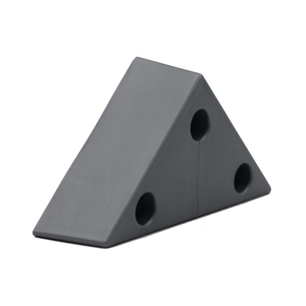 KR-P0262 Triangle Corner Plastic Sofa Legs Replacement Silver Grey 30mm Height