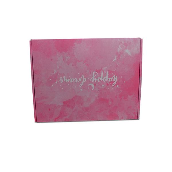 Customizable Pink Gold Hot Stamp Logo Clothes Cardboard Mail Box Cardboard Packaging Boxes