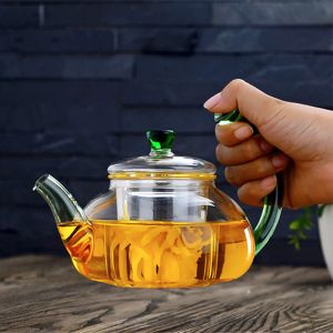 600ml Fire Burning Heat Resistant Borosilicate Glass Teapot