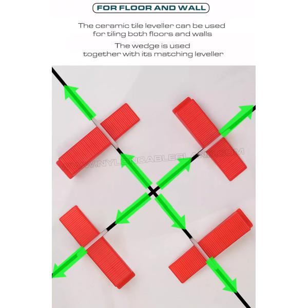 Plastic Tile Leveling System White Tile Leveling Spacer Clip 1.5mm (1/16") with Plier & Wedge, 500 pcs/bag, fit for 3-12mm Thick Tiles