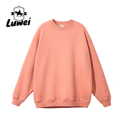 Custom Long Sleeve Solid Color Clothing Organic Embroidery Oversize Man Pullover