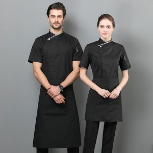 OEM Chef Work Apron Cotton Denim Material Anti Wrinkle