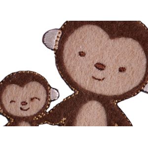 Wholesale Cutstom Design Iron on Applique Monkey Embroidery Badge For Children