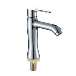 Ergonomic Lavatory Single Cold Water Basin Taps Zinc Lever Handle