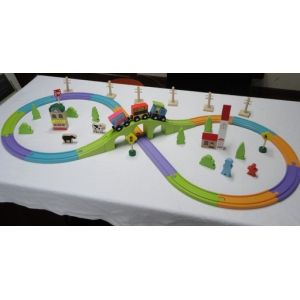 Scene / Trees Building Blocks Cross Shaped Combination Rail / Track Wooden