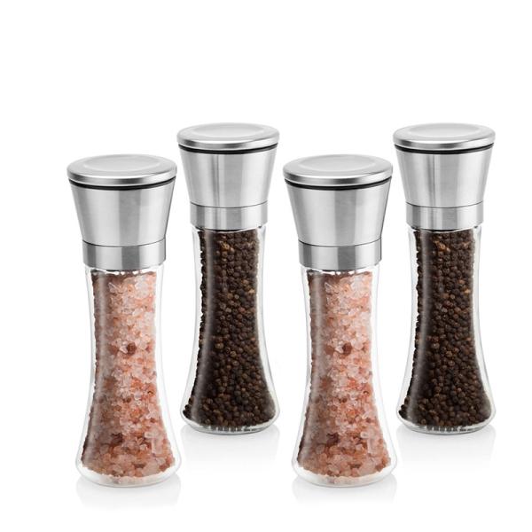 Buy Adjustable Spice Biodegradable 160ml Glass Pepper Grinder at wholesale prices
