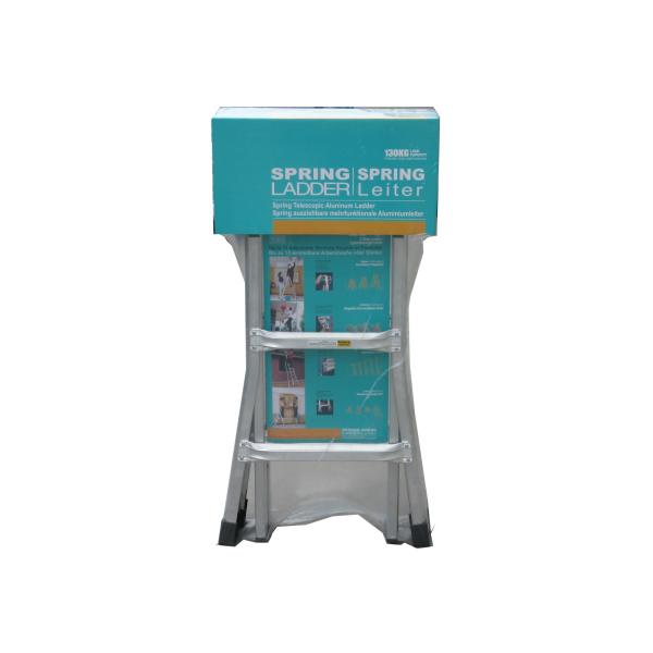 1.2*1.5mm Foldable Aluminium Ladder , Aluminium Telescopic Ladder With Wheel