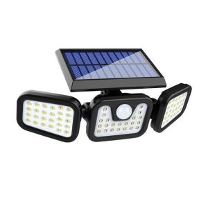 Solar Powered Motion Sensor Three Heads Led Flood Light 2000MA