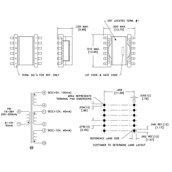 Isolated Transformers Bias Power Supplies For Gate Drives And Op-Amps 750314463
