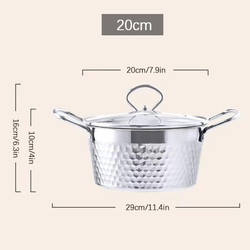 Silver Kitchen Sauce Pans Stainless Steel 304 With Glass Lid