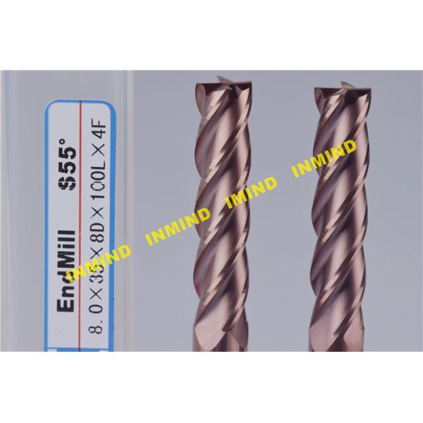 10 mm / 12 mm Metal Cutting Tools Extra Long CNC End Mill 4 Flute With AlTiN