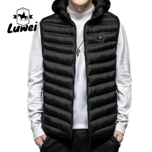 Custom Classic Men Clothing Sleeveless Utility Waistcoats Hooded Quilted Warm
