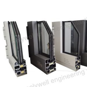 Sound Insulation Aluminum System Window With Polyamide Strips Super Toughened