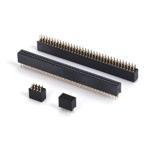 1.0 Female Header Dip Double Row Straight PA6T Black 2pin-100pin Board To Board