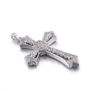 Overlap III 925 Silver CZ Pendant 4.53g Sterling Silver Cubic Zirconia Cross