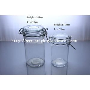 custom glass storage jar with lid, glass bottle wholesale