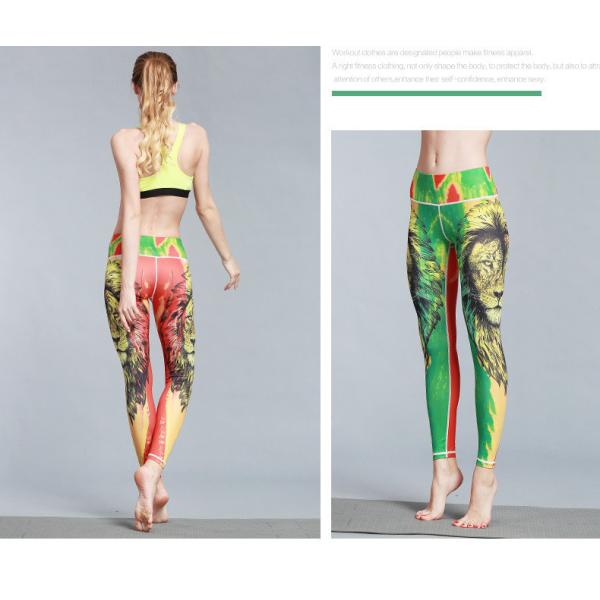 CPG Global Women's Fitness Legging Sport Running Stretched Cropped Pants Yoga Watercolor Lion Print High Quality HK49