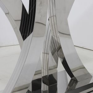 Dining Room Furniture SS Console Table 0.166m3 12mm Tempered Glass