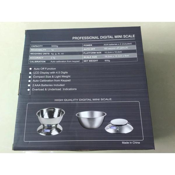High Precision 1g Graduation 5kg Capacity Digital Kitchen Diet Weighing Scale with Custom Logo Design and LCD Display