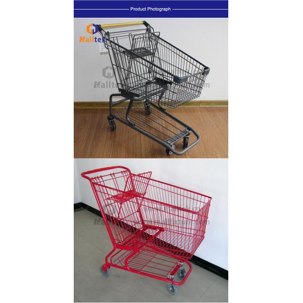 140kgs American Style Retail Shopping Trolleys Flat Tube Foot For Supermarket
