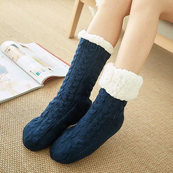 Breathable Winter Anti Slip Floor Socks Cozy Thick Fuzzy Socks With Grips