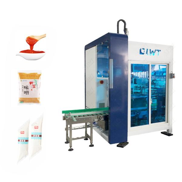 Buy Slanted Spout Bag Salad Dressing Carton Packing Machine Equipment Manufacturer at wholesale prices