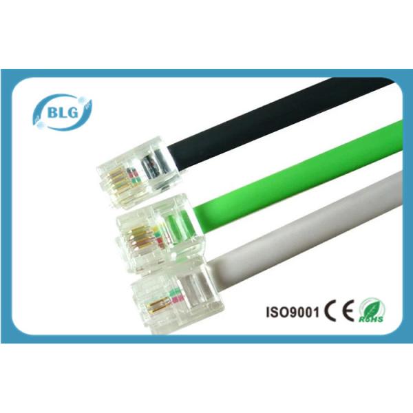 Buy 2 Cores CCS / CU Telephone Line Cable For Computer 4P4C 6P2C 6P4C RJ11 at wholesale prices