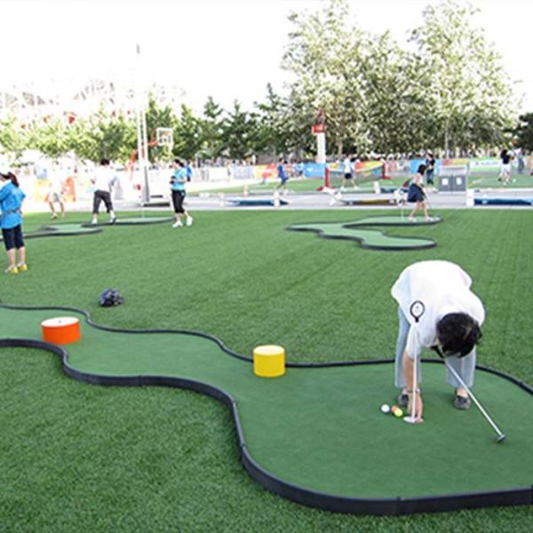 Green Golf Artificial Turf Dtex 6000 15mm Artificial Grass With Curved Fiber For Sports And Gardens