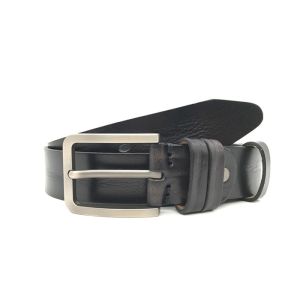BRACHI Single Prong Buckle Mens Casual Leather Belt / Jeans Black Belt