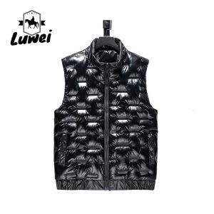 Zipper Quilted Bubble Coat Vest Waterproof Polyester Cotton Sleeveless Puffer